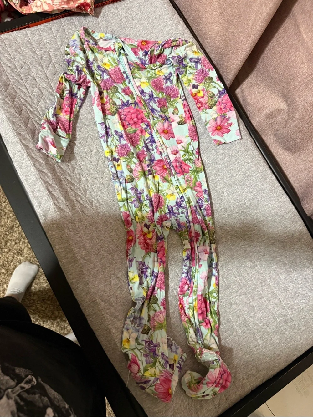 Posh Peanut Floral Footie in Mint, Pink, Yellow & Purple